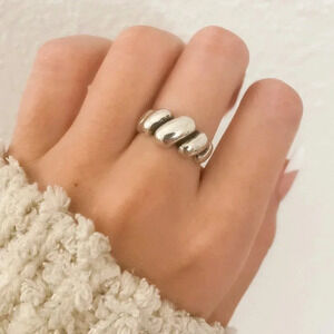 925 Sterling Silver Croissant Ring Minimalist Ring Band Stackable Ring
